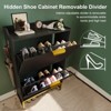 Narrow Shoe Cabinet, 2 Flip Drawer Storage with Fluted Panel, Hidden Organizer for Entryway, Foyer, Hallway - 4 of 4