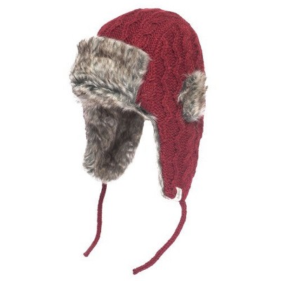 Cable Knit Winter Hat w/ Faux Fur_Nirvanna Designs