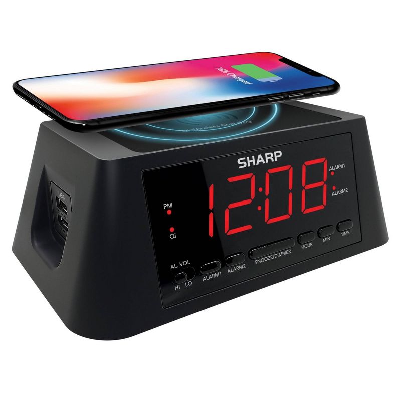 Wireless Charging Alarm Clock - Sharp, 3 of 6
