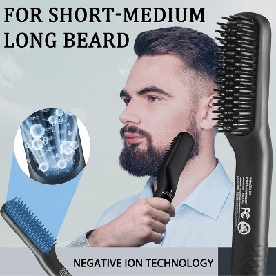 XIKEZAN Beard Straightener for Men,Premium Heated Beard Brush w/Anti-Scald Feature,Beard Straightening Comb,Unique Gifts