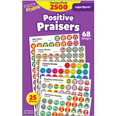 Trend Enterprises SuperSpots Positive Praisers Stickers, pk of 2500