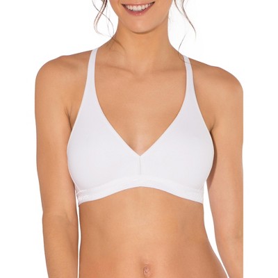 Fruit Of The Loom Women's Wirefree Cotton Bralette 2-pack Sand/white 38d : Target