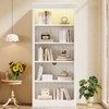 ORRD 83" Tall Wood Bookcase with LED Lights, 5-Tier Adjustable Shelves Storage for Living Room & Home Office, White Bookshelf - 2 of 4