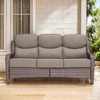 6" Thick Cushion Outdoor Wicker Patio Sofa, All Weather Wicker Outdoor Furniture 3-Seater Sofa High Back Patio Couch for Porch Balcony - 3 of 4