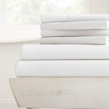 Solid 6 Piece Sheet Set - Ultra Soft, Easy Care - Becky Cameron (Extra Pillow Cases!)