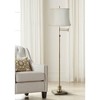 360 Lighting Swing Arm Floor Lamp Adjustable 70" Tall Antique Brass Creme Fabric Drum Shade for Living Room Reading Bedroom Office - 2 of 3