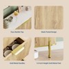 Large Sideboard Buffet Cabinet, Modern Fluted Cupboard Coffee Bar Oval Wood TV Console Cabinet with 3 Drawers for Kitchen Dining Room Living Room - 4 of 4