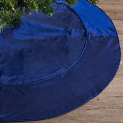 Navy Blue Polyester 54-Inch Christmas Tree Skirt