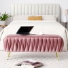 CAVINAS Luxury Velvet Ottoman Bench with Storage,Bedroom End-of-Bed Bench with Hinged Lid,Versatile Entryway Ottoman with Metal Legs - 4 of 4