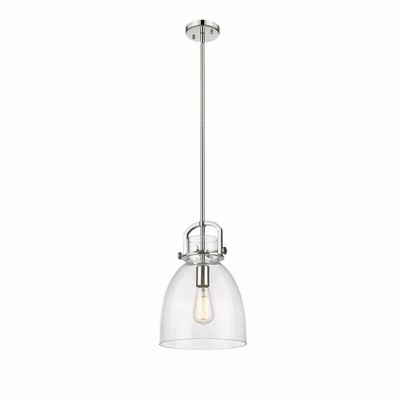 Newton Bell - 1 Light Stem Hung Pendant In Industrial Style-16.75 Inches Tall and 10 Inches Wide