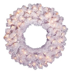 Vickerman Artificial Crystal White Wreath - 1 of 4