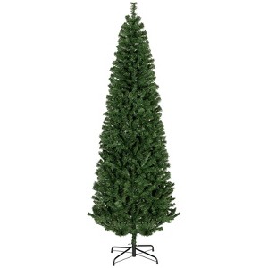 SEVOBAL Party Decorations and Accessories 7ft Artificial Christmas Tree Slim Design Effortless Storage for Holiday, Green, 48"*29.5"*82.7" - 1 of 4