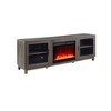 TOBILE 70"W Gray Walnut Finish TV Stand with Fireplace and Heater - 3 of 4