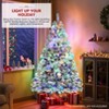 HOMDOX 6ft Pre-lit Flocked Artificial Christmas Tree, Premium Hinged Artificial Pine Lighted Holiday Tree w/ 640 Dense Branch Tips, 250 Lights, Base - 3 of 4