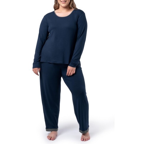 Adr Women's Ribbed Knit Cardigan Thermal Sleepwear Set Hip Length