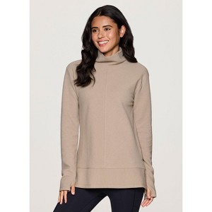 RBX Active Lightweight Mock Cowl Neck Quilted Pullover Tunic with Thumbholes - 1 of 4