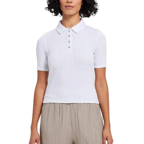 Women's Pointelle Polo - GOLDIE - image 1 of 3