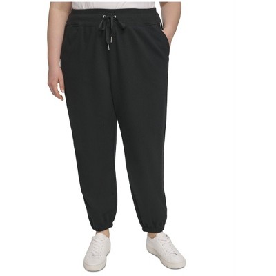 Calvin Klein Womens Drawstring Casual Sweatpants, Black, 2X