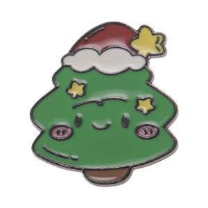 Unique Bargains Christmas Brooches Series Alloy Dripping Wax Red Green 0.98"x1.06" 1 Pc - 1 of 4