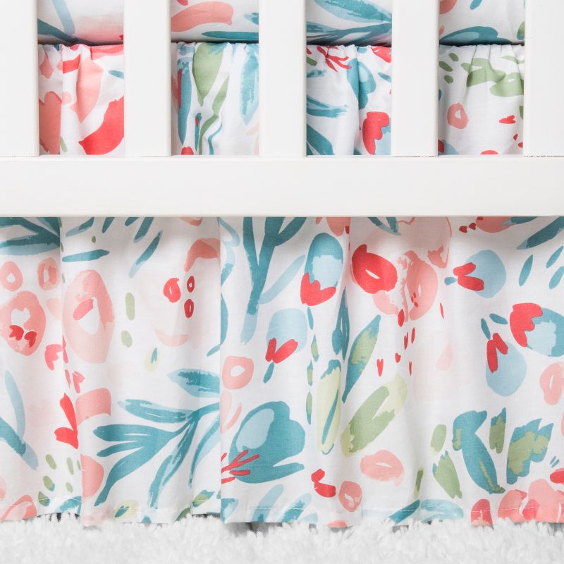 Trend Lab Painterly Floral Baby Nursery Crib Bedding Set - 3pc, 5 of 6