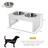 6" Elevated Dog Bowls for Small Pets,Raised Dog Feeding Station with Stainless Steel Bowls And Wooden Frame-LAOTIES - 2 of 4