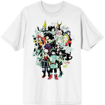 My Hero Academia Anime Characters Mens White Graphic Tee Shirt