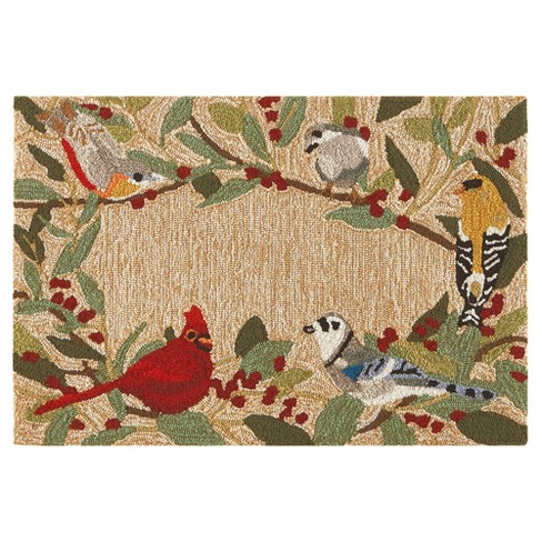 Liora Manne Frontporch Bird Border Indoor/outdoor Rug Natural 2'6