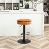 Resenkos Counter Bar Stools, Counter Stool,Round Storage Bar Stool Set of 2, 360��Counter Height Swivel Stool with Metal Frame,Orange Brown - 4 of 4