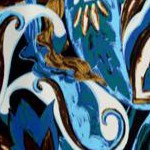 blue painterly leaves