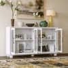 FUFU&GAGA White Modern Display Cabinet with Glass-Door,Stylish Multi-Shelf Unit,Display Bookshelf Cabinet,Showcase,Perfect for Home Organization - 3 of 4