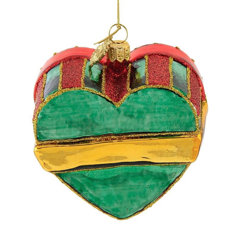 Huras 3.5 Inch Red & Gold Heart Shaped Box Ornament Valentines Love Tree Ornaments, 3 of 4