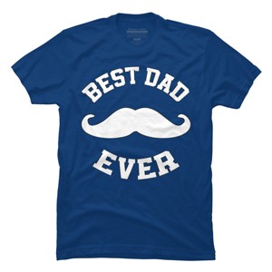 Men's Design By Humans Best Dad Ever Mustache By sukhendu12 T-Shirt - 1 of 2