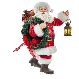 Kurt Adler 10.5-Inch Fabriché Santa with Wreath and Lantern - 1 of 4