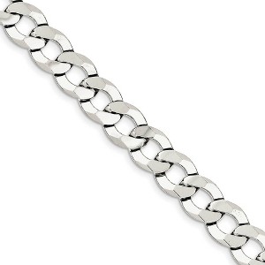Black Bow Jewelry 11.75mm Sterling Silver Solid Flat Curb Chain Bracelet - 1 of 3