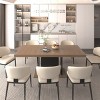 Rectangle Extendable Dining Table for 6-10 people, Modern Table with Thick Top and Sturdy Base, Ideal for Dining Room or Kitchen-Tanpinhause - 2 of 4