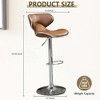 QingMoon Modern Bar Stools Set of 2, Adjustable Swivel Barstools, PU Leather Counter Height Chairs with Back and Footrest for Kitchen Island, Café - 4 of 4