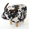 Angel Sar Cow-Shaped Ottoman Footstool, Black and White Animal Print Accent Stool for Living Room, Bedroom, or Garden Decor - 2 of 4