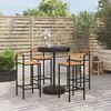 vidaXL Patio Bar Set Bar Stool Bistro Table Poly Rattan and Solid Wood Acacia - 2 of 4