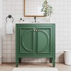 30 inch Black Bathroom Vanity with Sink and Iron Arched Mirror Cabinet, Two Doors with Shelf, Soft Close Door Hinges - 2 of 4