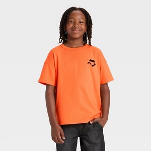 Boys' Short Sleeve Halloween Glow In The Dark Relaxed Fit T-Shirt - Cat & Jack™ - 1 of 4