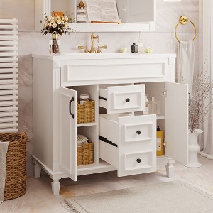 ALEXOUN 36" Bathroom Vanity with Sink Combo,Freestanding Wooden Bathroom Storage Vanity with 2 Drawers & 2 Soft-Closing Doors - 1 of 4
