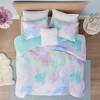 Gulches Twin/Twin XL Watercolor Tie Dye Printed Duvet Cover Set with Throw Pillow - 2 of 4