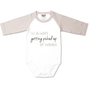 Pavilion Gift Company - Picked Up - 12-24 Months 3/4 Length Gray Sleeve Onesie - Leotards and Bodysuits - 1 of 4