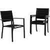 GustoWave 4-Pack Stackable Armchairs, Aluminum Outdoor Dining Chairs with Thick Padded Seats, Garden Stacking Chairs with Armrests - 3 of 4