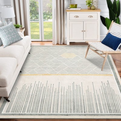 Modern Geometric Area Rug Washable Non Slip Rug