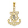 Black Bow Jewelry 14k Yellow Gold & White Rhodium Mariners Crucifix Pendant - 3 of 4