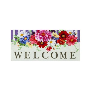 Evergreen Divided Floral Sassafras Indoor Outdoor Switch Doormat 1'10"x10" Multicolored - 1 of 4