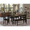 Dinette Set 6 Piece - Rectangular Table & 4 Chairs with Bench - Cappuccino Finish - 54"/66" Table - 2 of 4