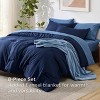6-8 Pcs Prewashed Comforter Set Bed in a Bag with Soft Fleece Bed Blanket Down Alternative Bedding Set for All Seasons - 2 of 4