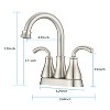 LunaLulink 2-Handle Bathroom Sink Faucet with Pop-up Drain Brushed Nickel - 4 of 4